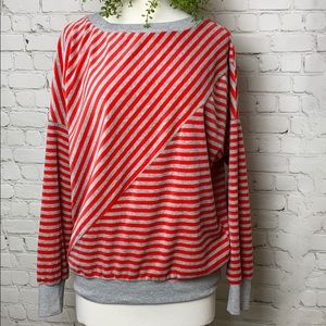 Easel striped velvet pullover